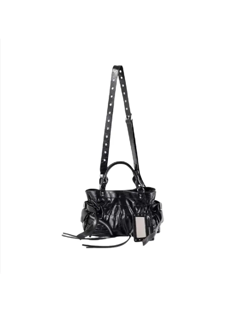 Women's Y2k Studded Punk Vintage Shoulder Purse PU Leather Gothic