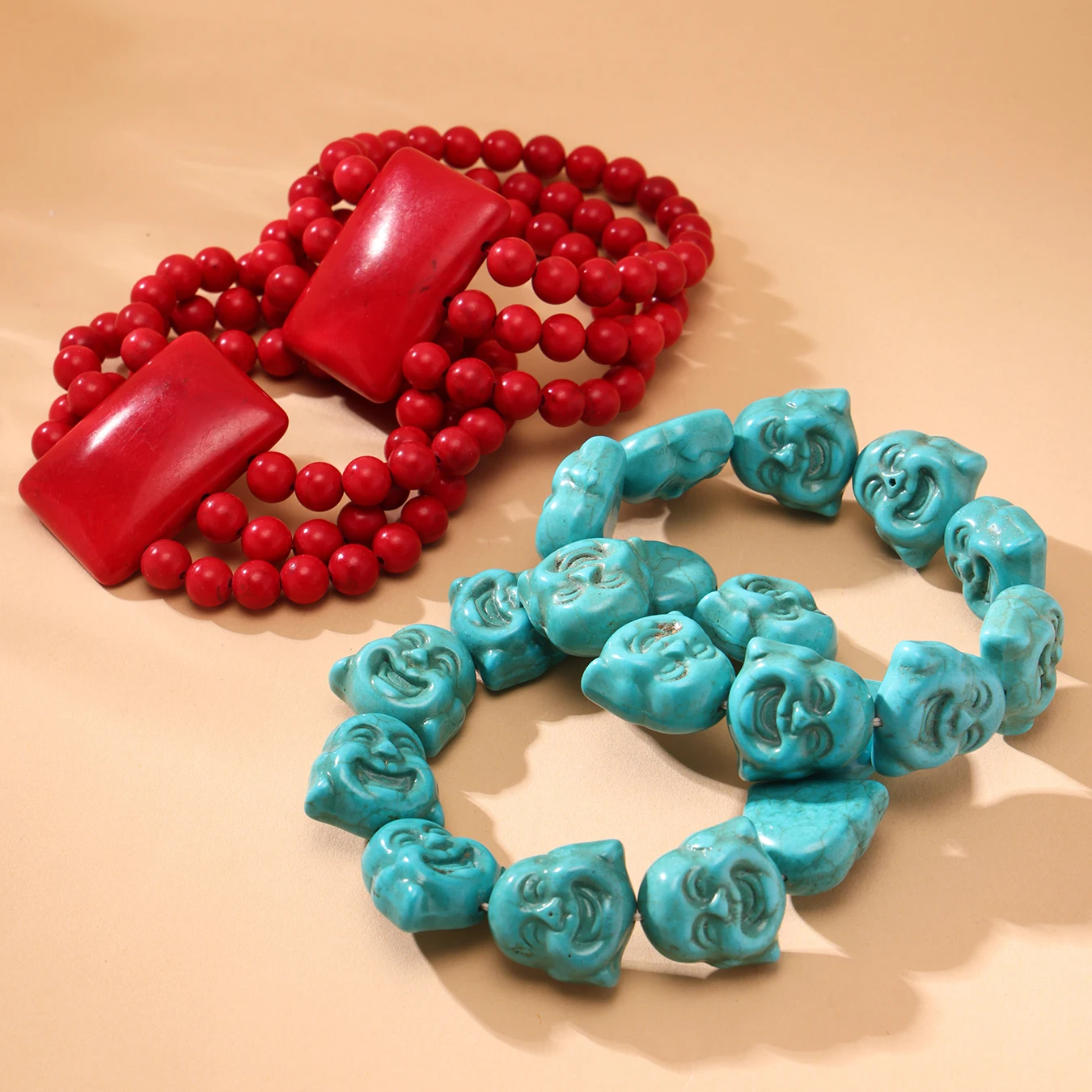 

Nivora Hyperbole Happy Buddha Natural Stone Bracelets For Women Chinese Style Chain Handmade Elastic Cord Strand Beads Jewelry