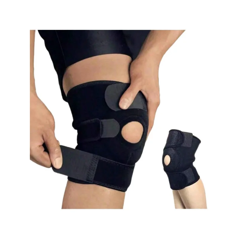Genouillère réglable et respirante (sans stabilisateurs latéraux) – Pour l'entraînement physique et le soulagement de la douleur au genou