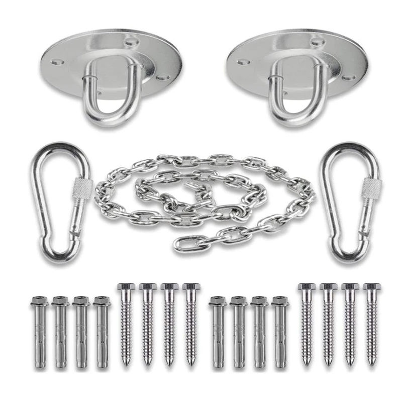 

NEW-Anchor Ceiling Mount Kit With Chain For Swing,Hammock,Wall Mount Hook For Yoga Straps,Ceiling Bracket For Gymnastic Ring