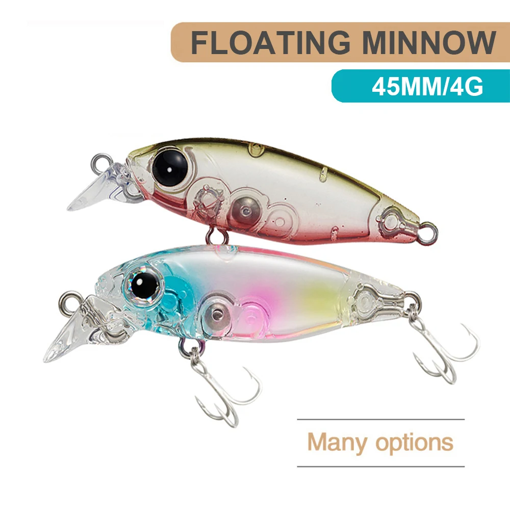 4.5cm 4g Fishing Lure Micro Minnow Wobbler Floating Artificial Hard Bait Jerkbait Small Size Stream Bait For Trout Bass MN646