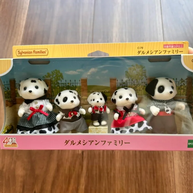 

Anime Sylvanian Families The Spotted Dog Family Kawaii Forest Doll Figrues Room Ornaments Families Christmas Flocking Toy Gift