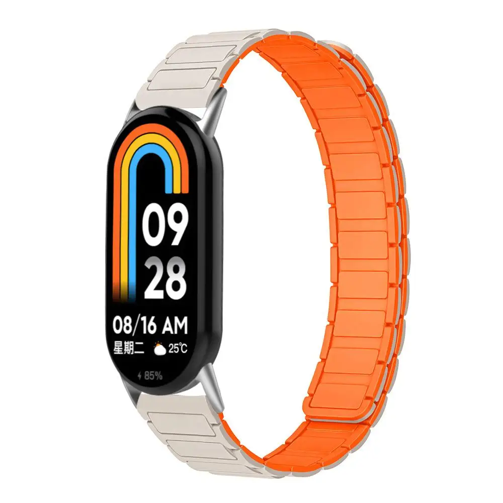 حزام ساعة من السيليكون المغناطيسي على شكل حرف I متوافق مع Xiaomi Smart Band 10/9/8 #5