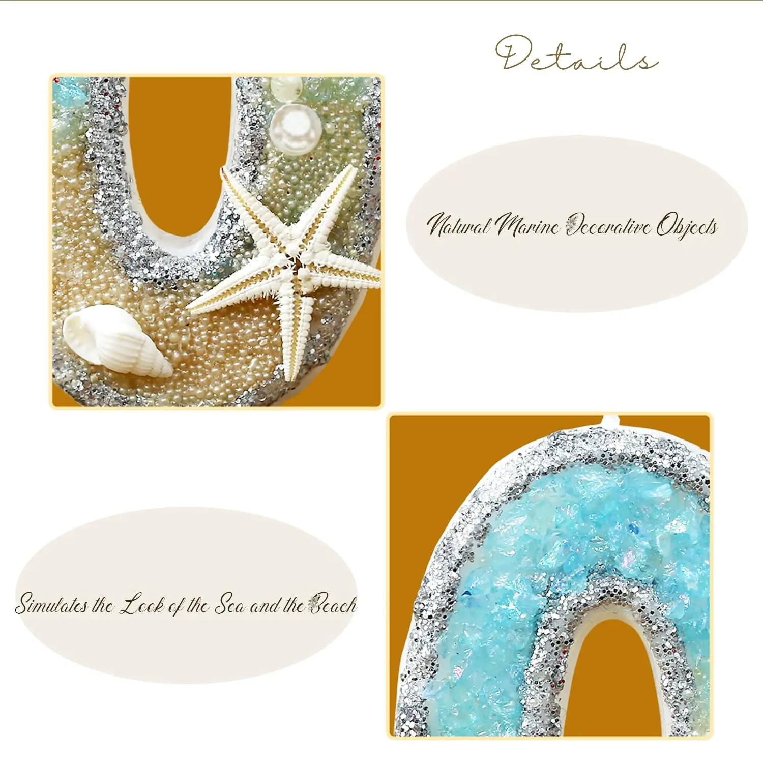 2.9inch Birthday Candle for Cake, Beach Starfish Sequins Number Cake Candles, Happy Birthday Candle, Cake Topper Decoration