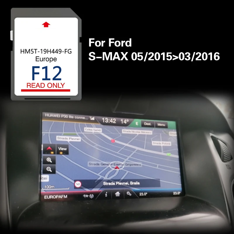 

for Ford S-MAX 05/2015-03/2016 Update Maps Czech Republic Hungary Greece Cover Road Navigation SD Card