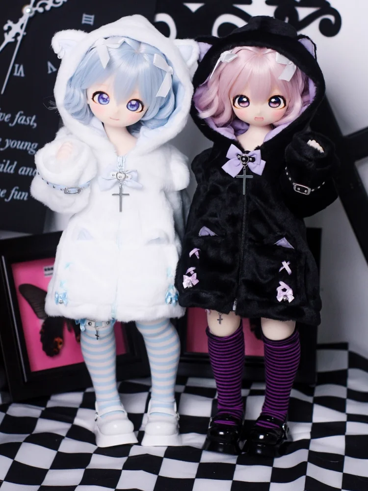 ชุดเสื้อโค้ทฤดูหนาวน่ารักสำหรับตุ๊กตา BJD ขนาด 1/4 MSD MDD ของเล่นใหม่ ชุดแต่งตัวตุ๊กตา ของขวัญ ชุด DIY (เฉพาะเสื้อผ้า ไม่มีตุ๊กตา)
