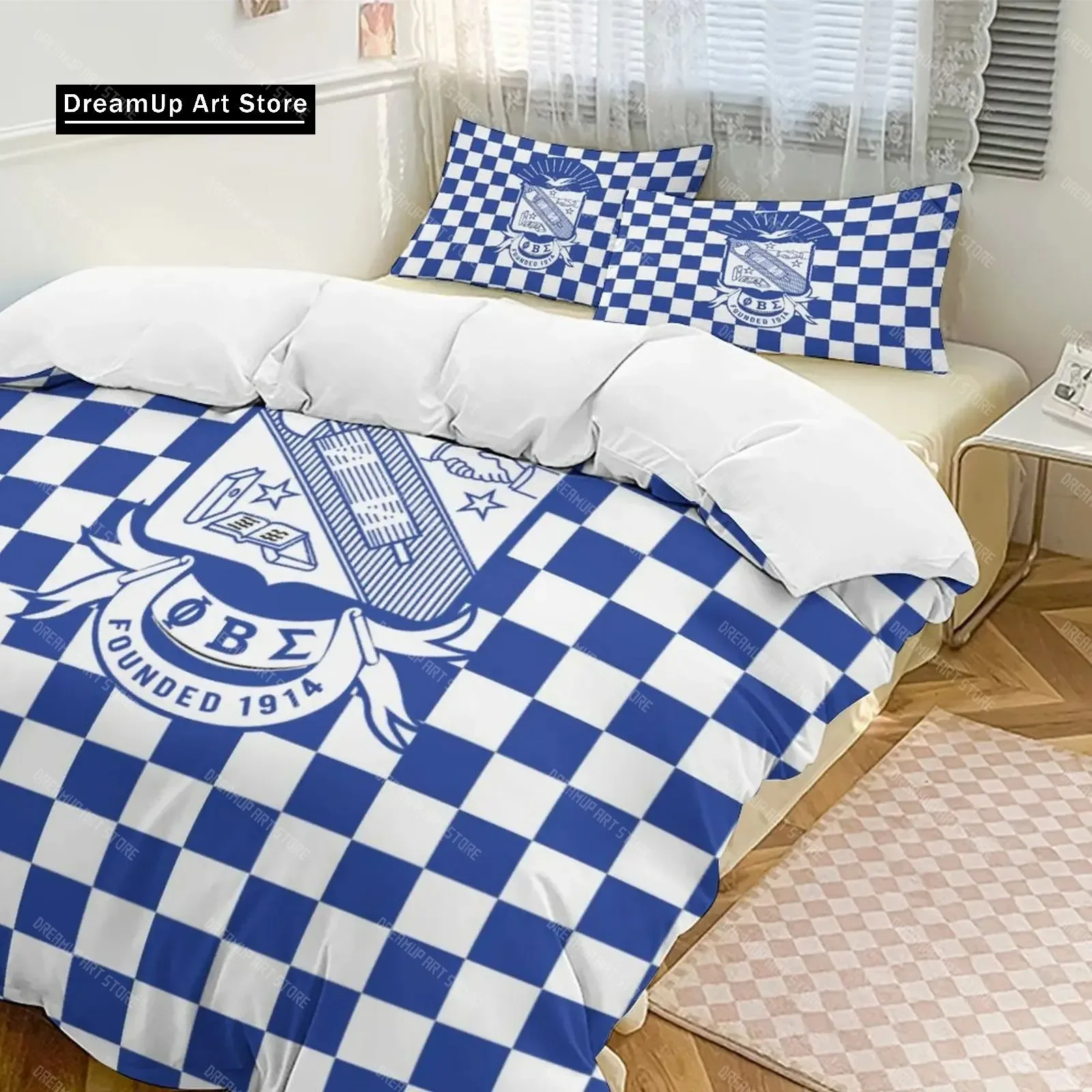 

3D Print Phi Beta Sigma PBS Fraternity Bedding Set Boys Girls Twin Queen Full Size Duvet Cover Pillowcase Bed Adult Bedroom
