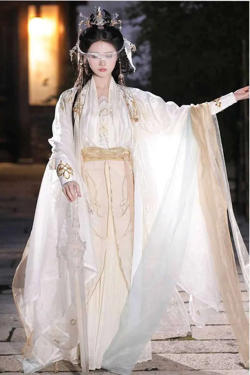 Tang Dynasty Ancient Traditional Embroidery Hanfu Cosplay Costume Chinese Hanfu Dress Women Gradient Hanfu Dress Party Outfit