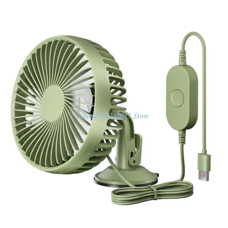 

R6FF Car Fan USB 5V Three Speed Control Portable Suction Cup Single Head Portable 360 Degree Cooling Fan For Office Use