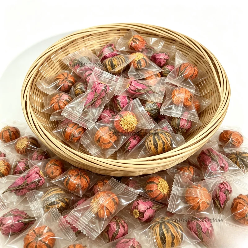 Wholesale independent packaging Dianhong black tea dragon ball transparent bag jasmine dragon ball green tea tea bag handmade