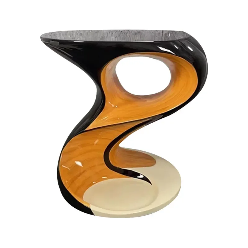 Modern luxury unique fiberglass side table, suitable for clothing stores, homes, hotels, bedroom decoration