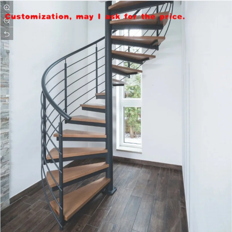 custom.Overall Interior Solid Wood Apartment Staircase Rotary Loft Outdoor Stair Non-slip Roof