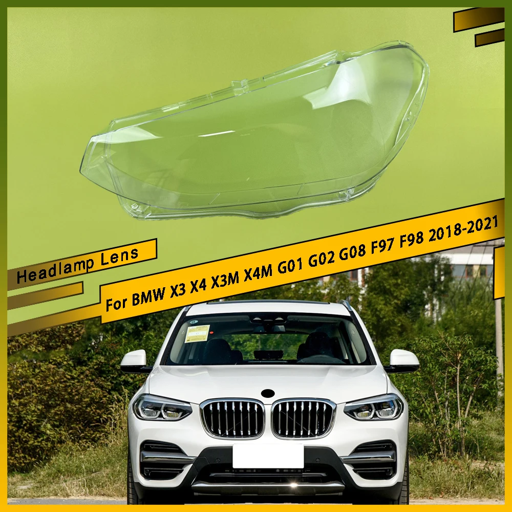 

Car Front Headlight Cover Lens Glass Case Head Light Lamp Shell For BMW X3 X4 X3M X4M G01 G02 G08 F97 F98 2018 2019 2020 2021