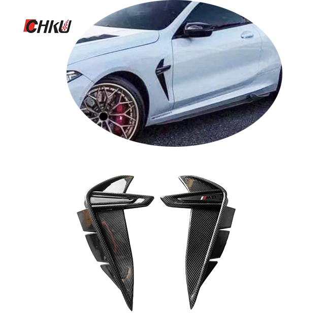 

For BMW 8 Series M8 F91 F92 F93 Front Bumper and Mudguard Upgraded With Carbon Fiber Side air Vents