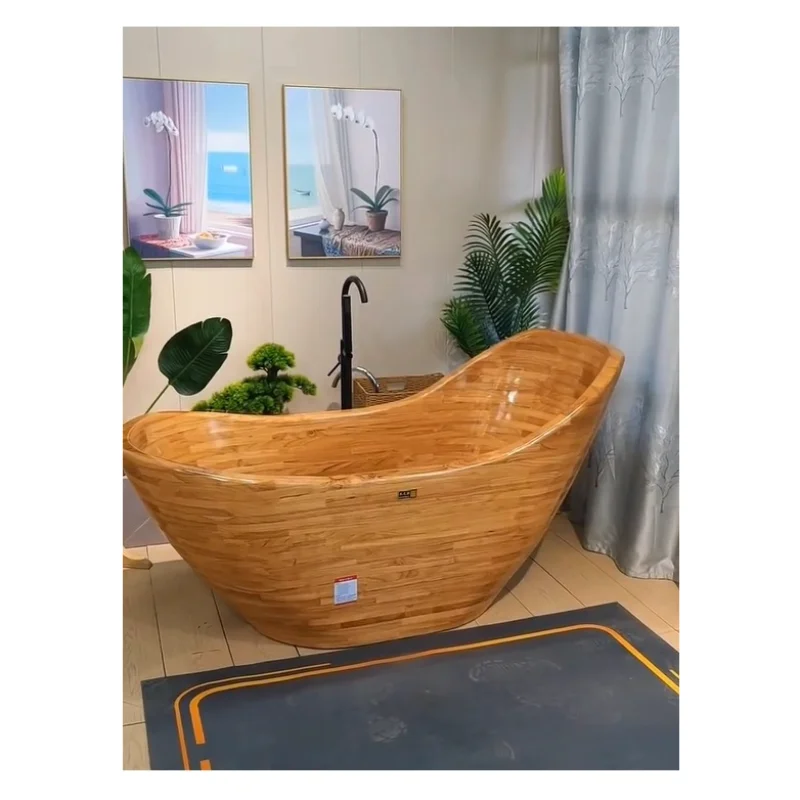Hot Selling Modern Europe Japan Antique Wooden Freestanding Barrel Bath Portable Indoor Use Hotel Soaking Price