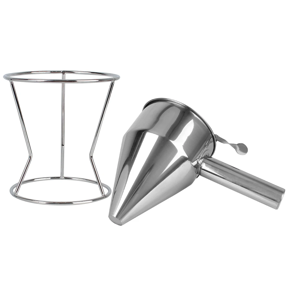 Cupcake Pancake Batter Maker Funnel Dispenser with Rack Stainless Steel Octopus Ball Tools Kitchen Accessories