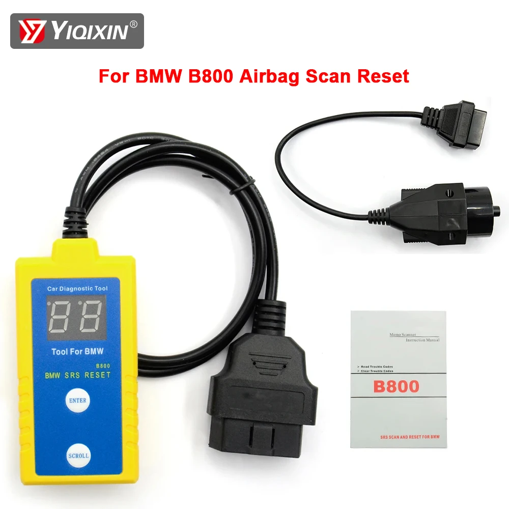 For BMW B800 Airbag Scan Reset Tool For BMW E36 E46 E34 E38 E39 Z3 Z4 X5 1994-2003 Auto Repair Read Trouble Codes OBD2 Scanner