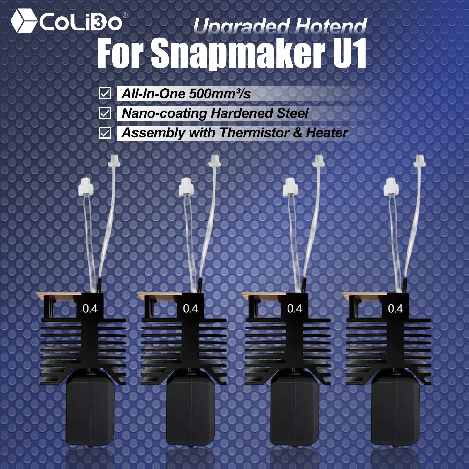 Hotend Completamente Assemblato Per Stampante Snapmaker U1, Kit Plug & Play Con Blocco Ceramico Per Stampante 3D Snapmakeru1, Accessori Per Testina Di Stampa-image