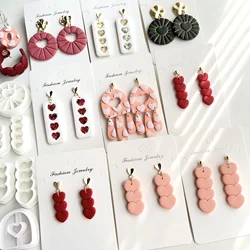 Valentine's Day Love Soft Pottery Cutters Mold Heart Shape Polymer Clay bordered heart  Soft Pottery Earrings Jewelry cutters