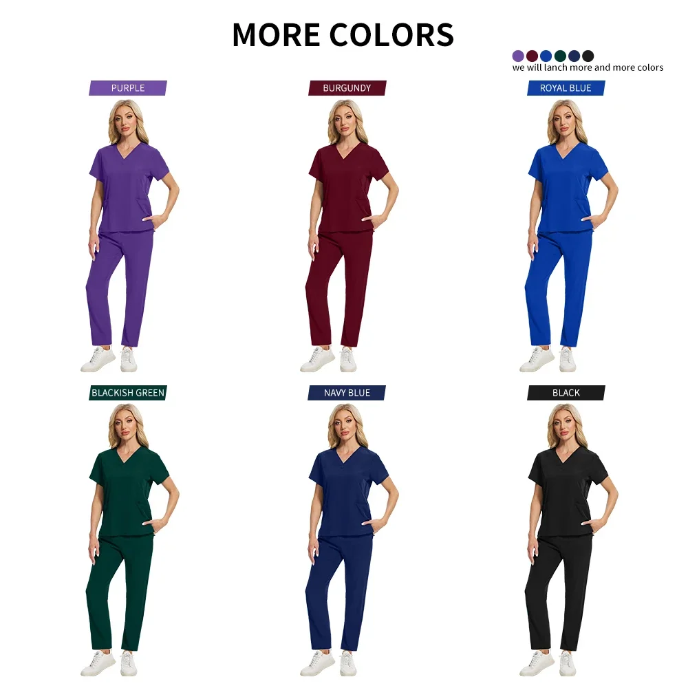 Moda dentista terno médico esfrega uniformes enfermeira cirúrgica esfrega conjuntos hospital enfermagem terno clínica salão de beleza workwear