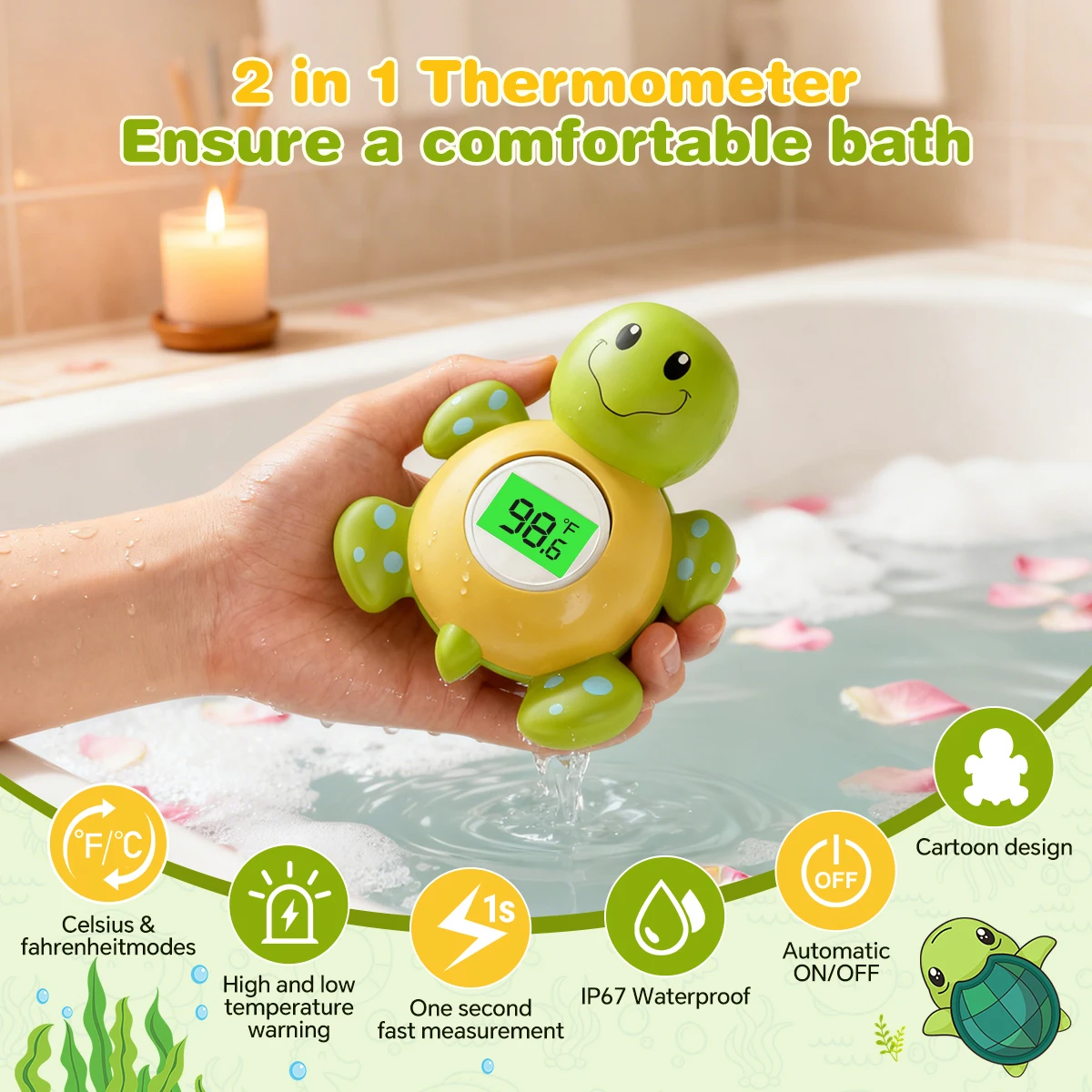 

Adorable Animal Digital Bath Thermograph Automatic LED Alert For Baby Safe Bathing Water Temperature Control