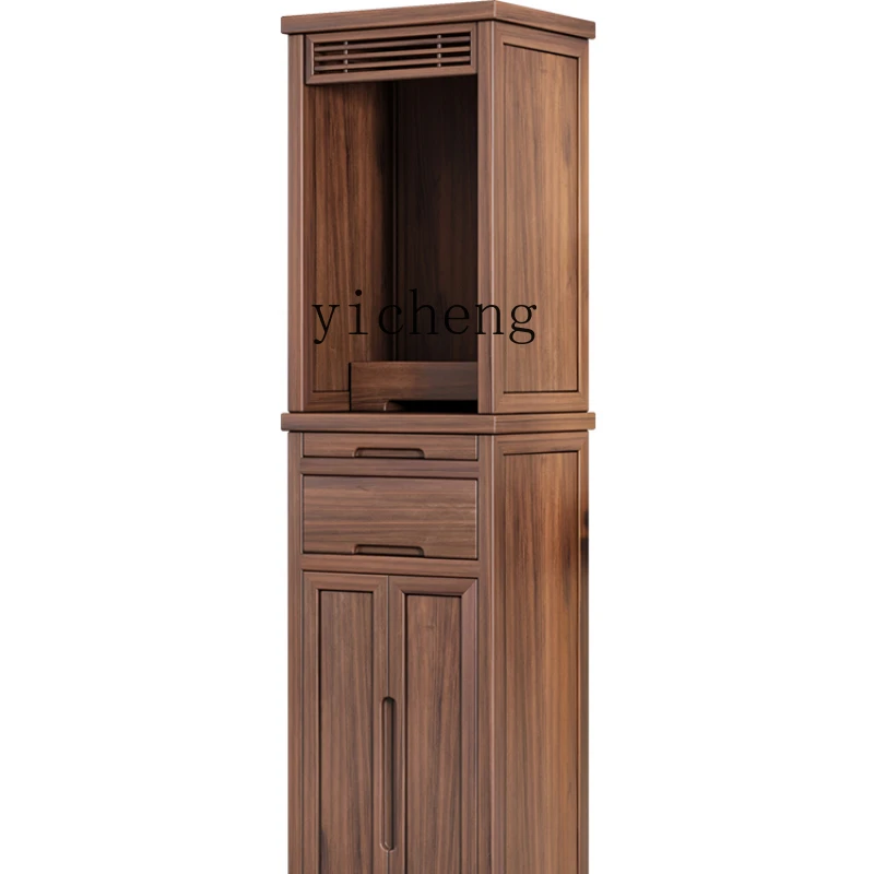 

Zf Black Walnut Solid Wood Buddha Niche New Chinese Style Clothes Closet Modern Buddha Shrine Bodhisattva