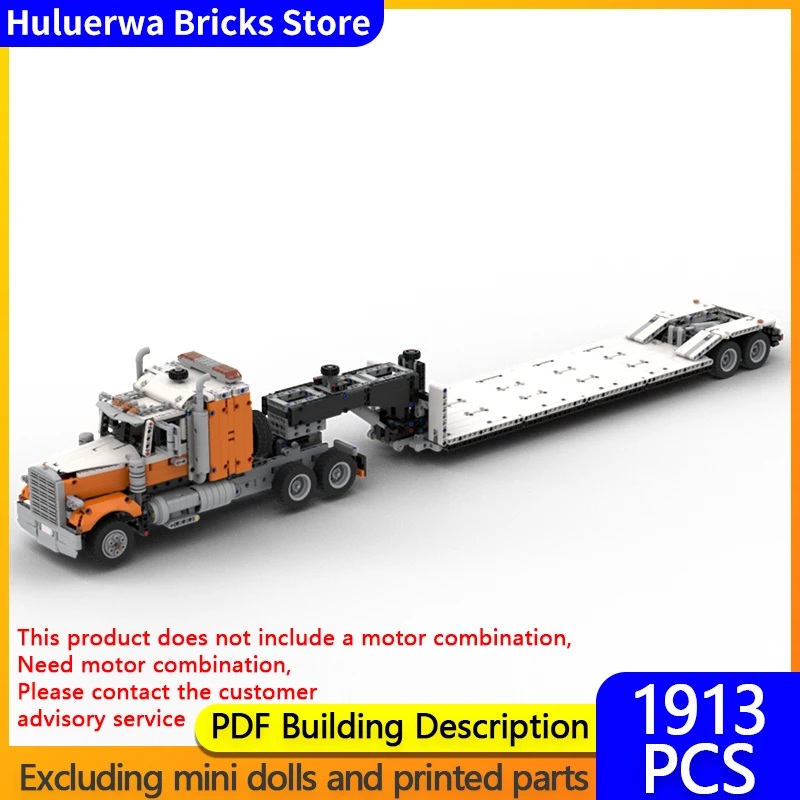

Модель городской автомобиль MOC, строительные кирпичи, полуприцеп, бортовой грузовик, модульная технология, подарки, праздник, сборка, детские игрушки, костюм
