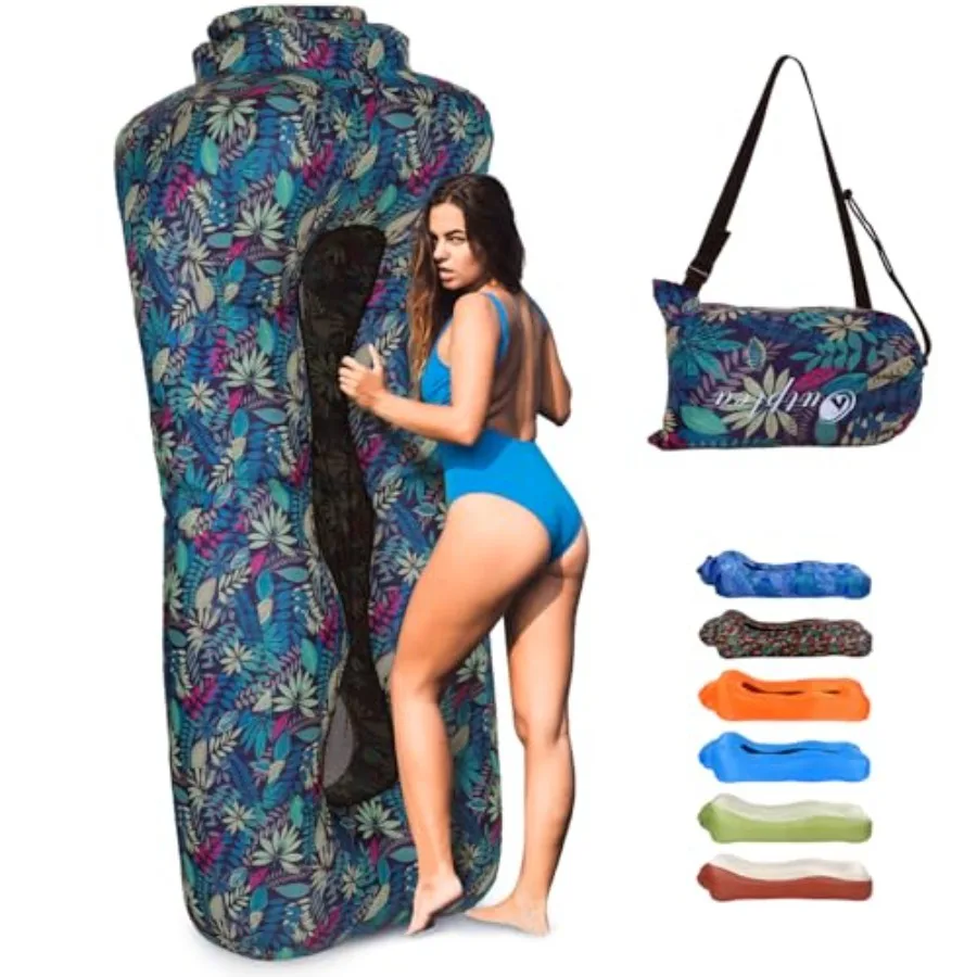 Inflatable Couch Air Lounger for Adults Ultralight Portable Blow up Couch Air Sofa Inflatable Beach Lounger Bed for Camping Hik