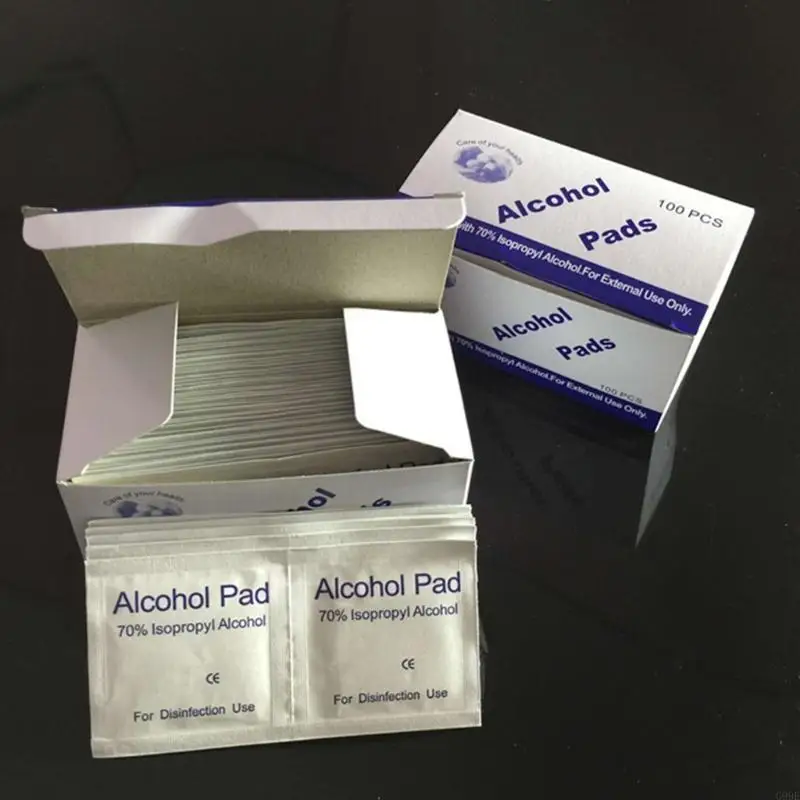 G99E 100 Pcs Wipe Clean Pad Medical Swab Sachet Tool Cleanser