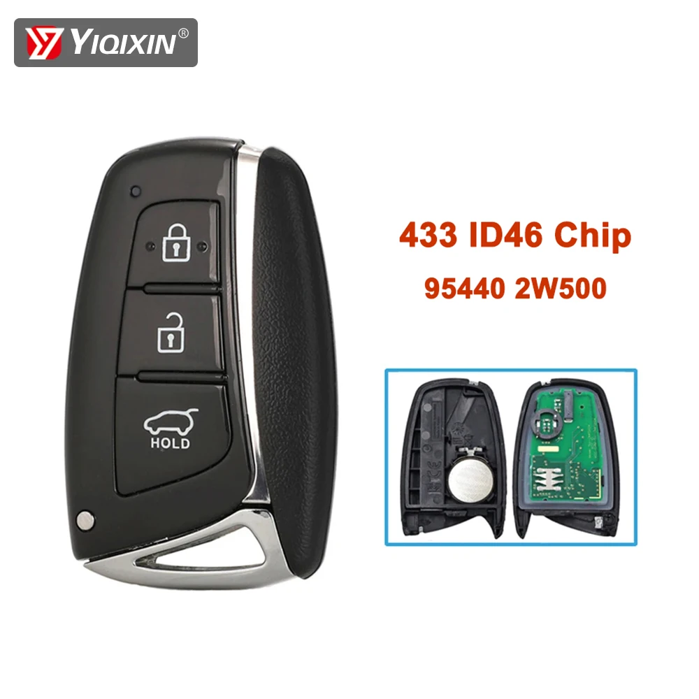 

3 Button Smart Remote Car Key For Hyundai Santa Fe IX45 Genesis Azera 2012 2013 2014 2015 2016 2017 433MHz ID46 Chip 95440 2W500