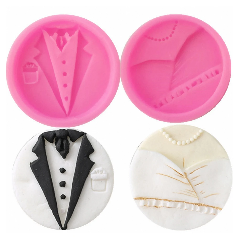 DIY Men Ladies Party Dress Mustache Silicone Cake Mold Chocolate Fondant Cookie Mould Kitchen Cake Baking Decorating Tools