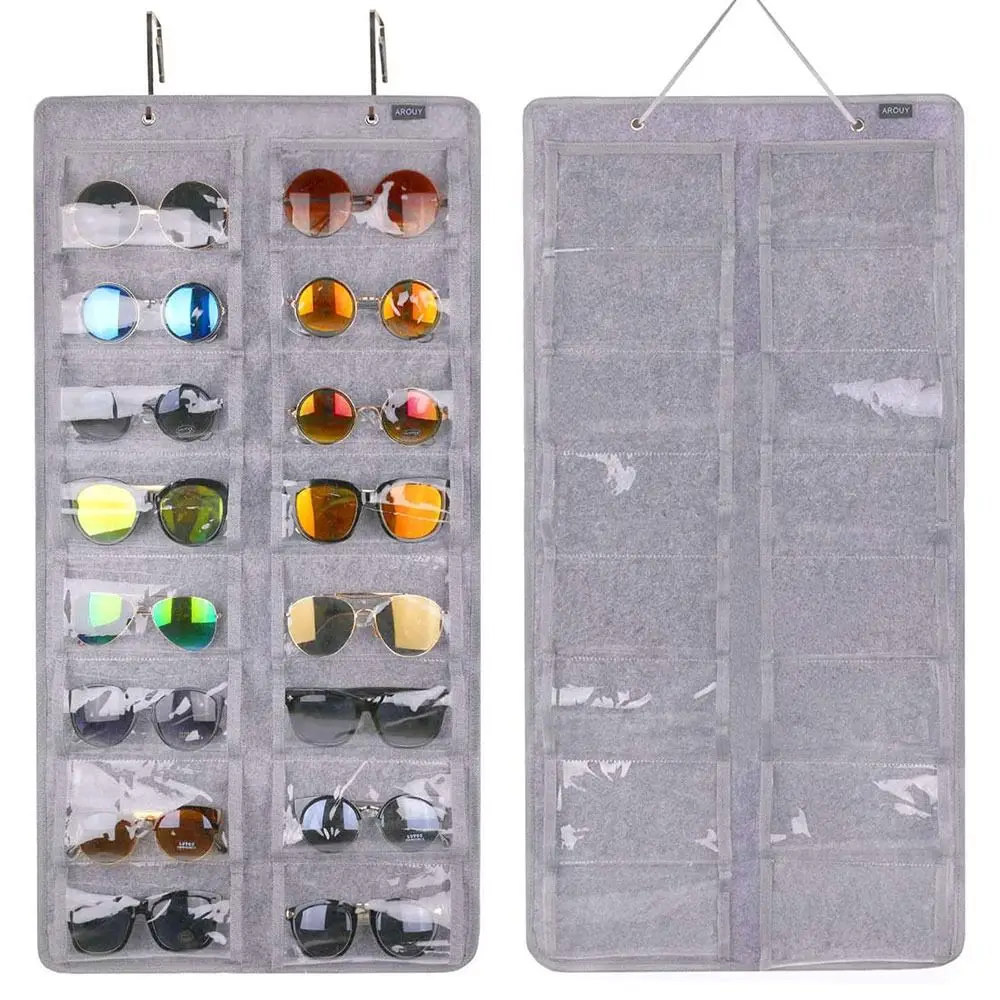 

Hook Sunglasses Organizer Wall Pocket Storage Box Eyeglasses Stand Holder Sunglasses Display Hanging Bag Glasses Storage Bag