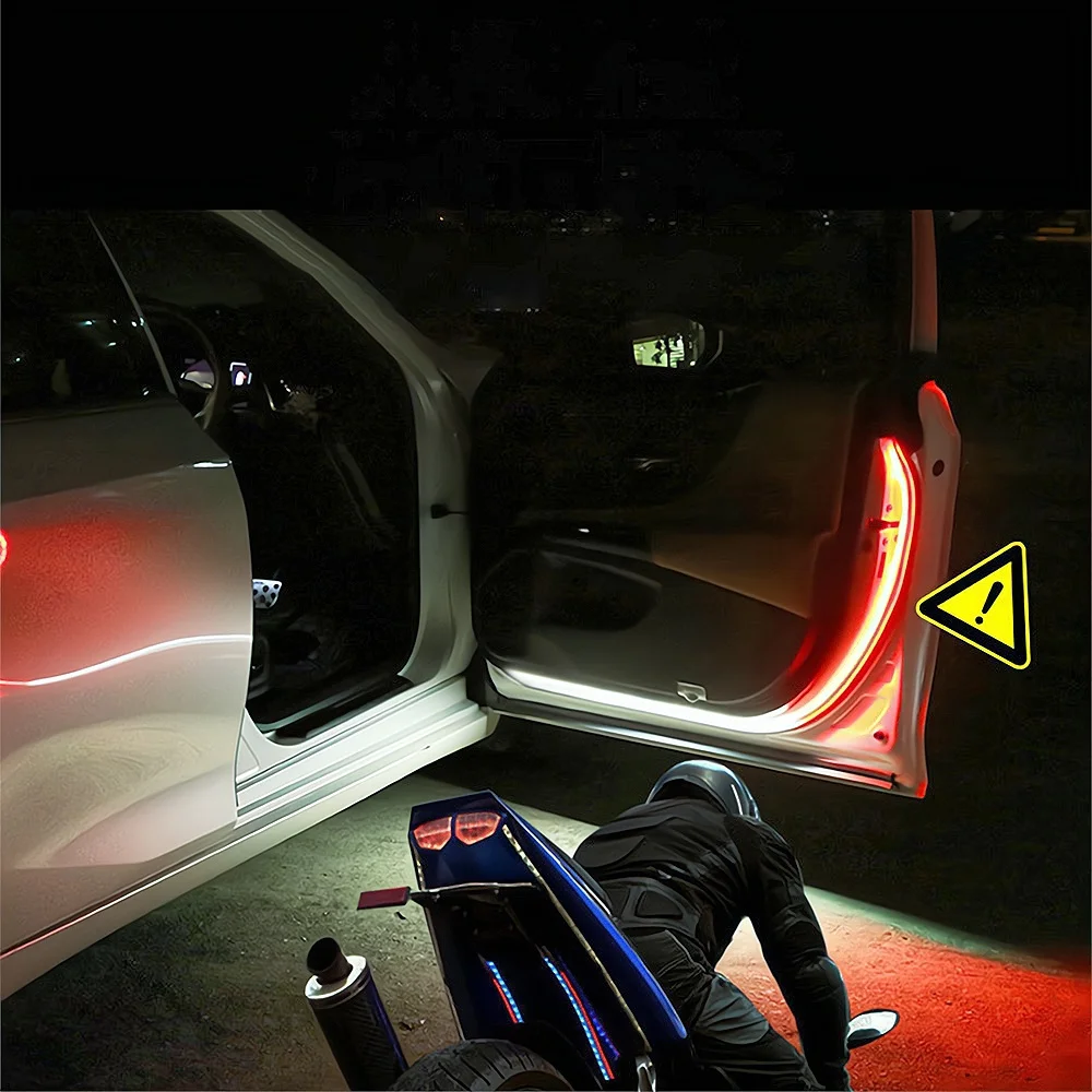 Car Door Opening Warning Led Strobe Light Welcome LED Safety Signal Lamps Waterproof Auto Decorative Ambient Lighting Universal