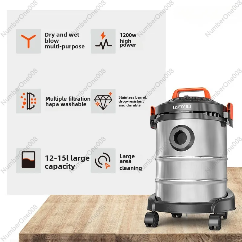 Vacuum Cleaner Household Small Handheld High Power Dry and Wet Blowing Industrial Carpet Barrel Machine Free Shipping