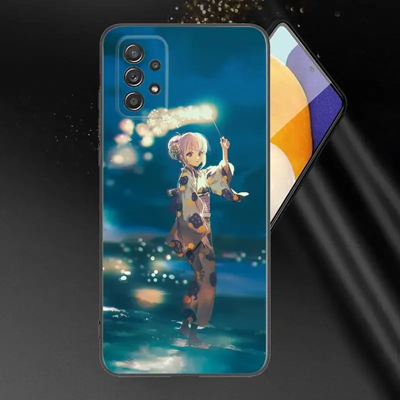 Yukata Girl Phone Case For Samsung A91 80 70 53 42 32 30 20 A50 30S 50S 21S 20S A20E Black Case