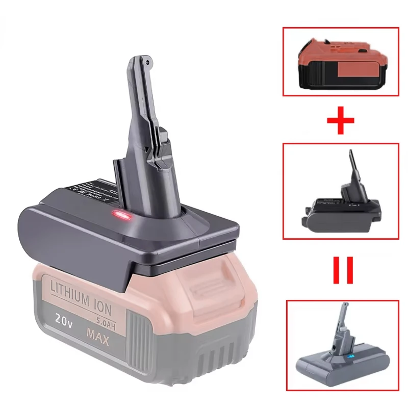 V8 Battery Adapter for Dewalt 20V Lithium Battery Converted to Replace for Dyson V8 Battery Use for Dyson V8 Series