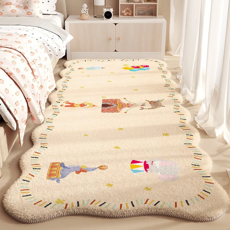 

Cartoon imitation cashmere carpet, dirt-resistant and easy-to-care floor mat, children's insulation and non-slip bedside blanket
