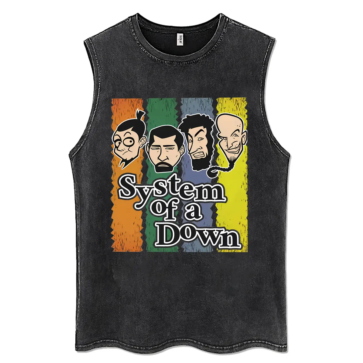 System of A Down Vintage Washed Tank Tops Men's Classic Rock Alternative Metal Sleeveless Vests T-shirt Male Oversized T Shirts