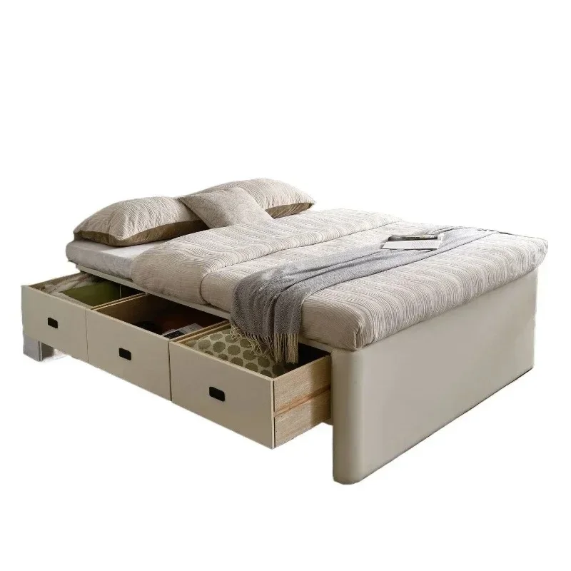 Tatami bed shelf row skeleton bed cabinet integrated multi-function