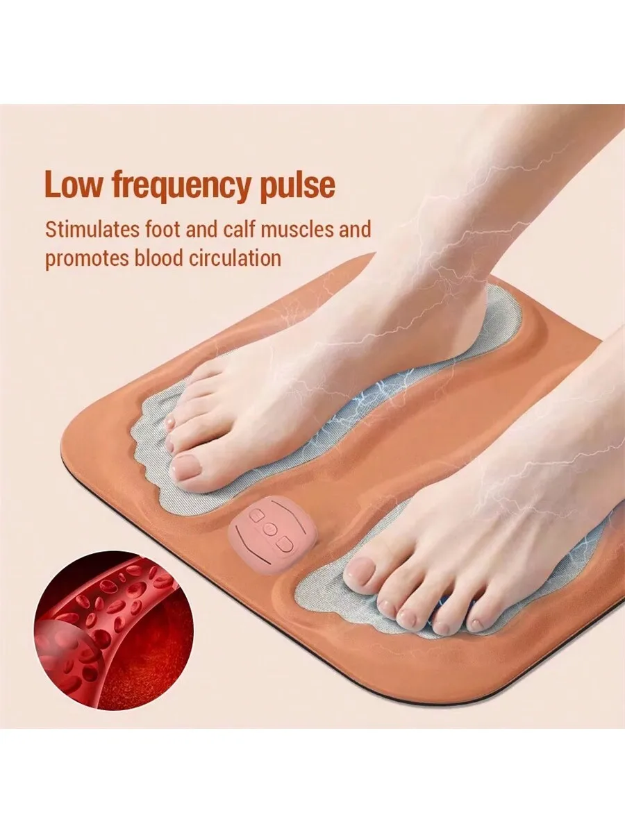 

3D EMS массажный коврик для акупунктурных точек ног, токовое отражение, массаж ног, стимуляция мышц, улучшает кровообращение, снимает массаж