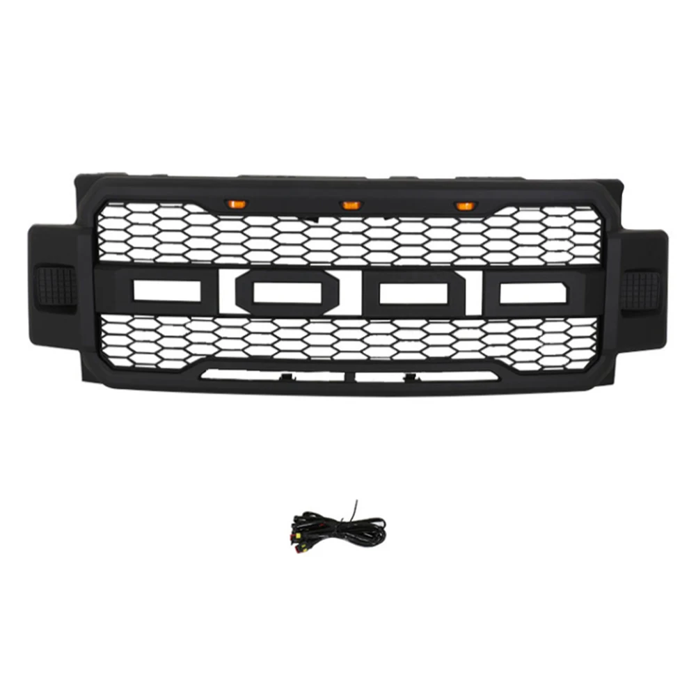 Griglie paraurti anteriore griglia per auto griglia da corsa con luci a LED con lettere griglia modificata stile Raptor adatta per Ford F250 2017