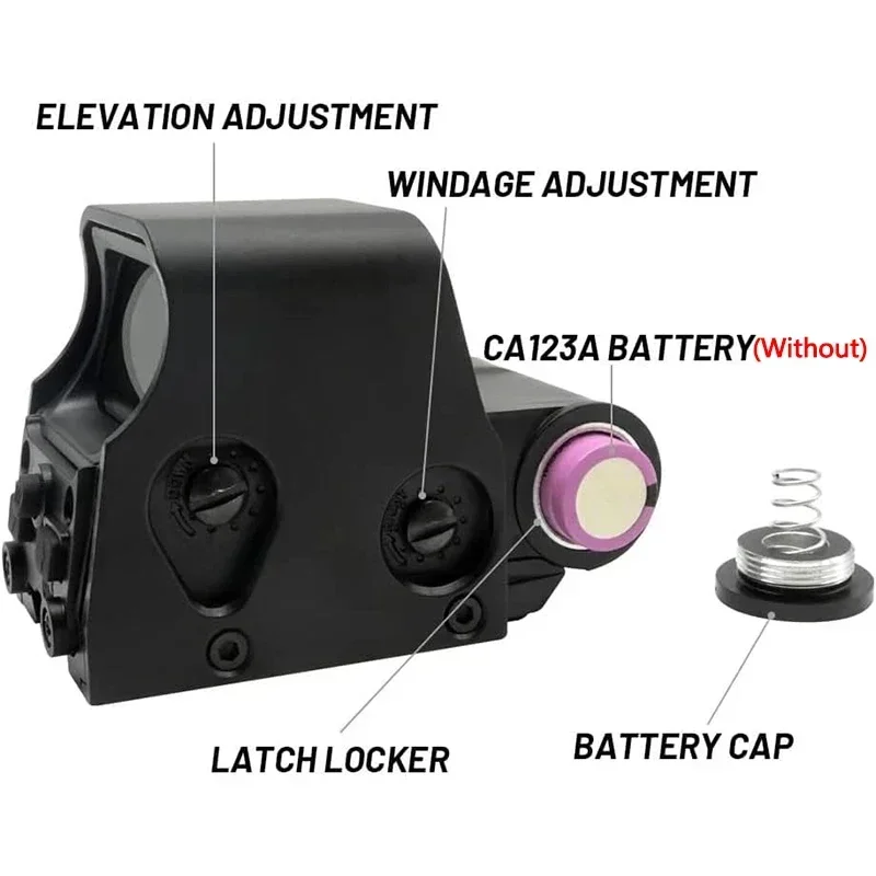 Tactical Red Dot Sight para Hunting Rifle, Óptico, Reflexão Airsoft, Holograma Sight, Scopes Fit, 20mm Weaver Rail, 558, 553, 551