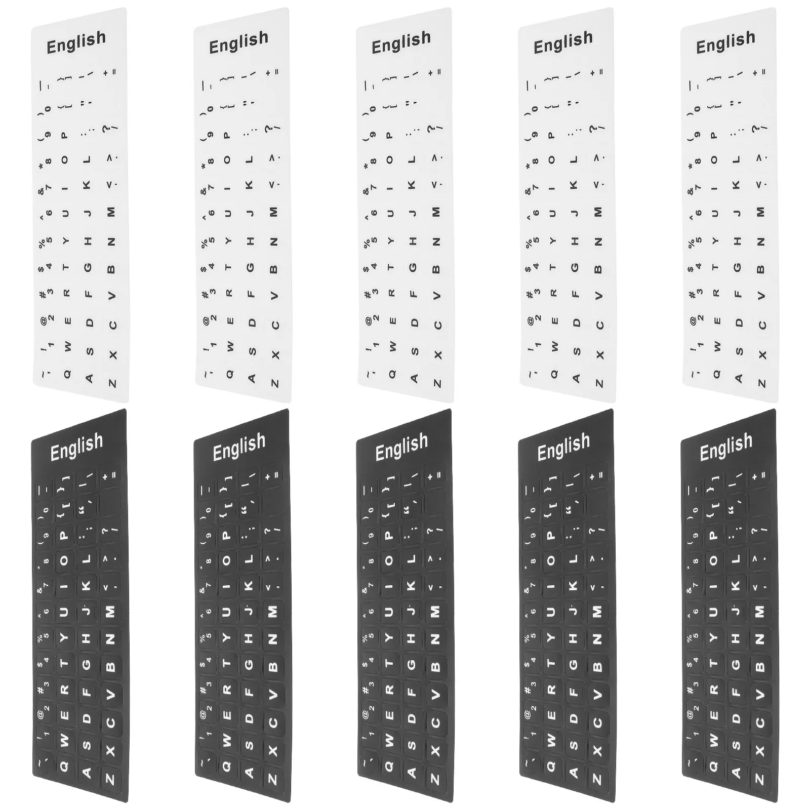 10Sheets Keyboard Protection Film English Stickers Universal Matte Finish Nonslip Desktop Laptop Key Repair Replacement Labels