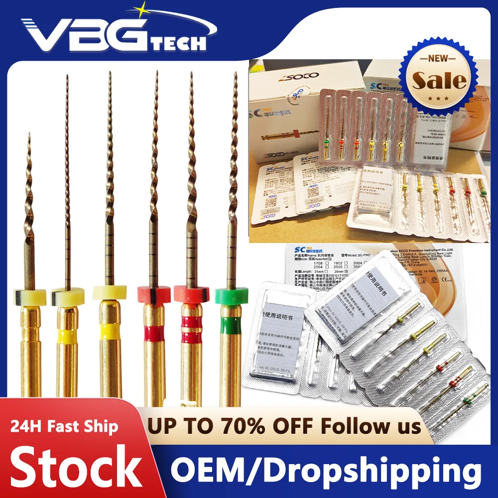 

COXO SOCO SC PRO Dental Root Canal File Heat-Activated Rotary Nitinol Tooth Pulp Files Thermally Activated Nickel-Titanium 25mm