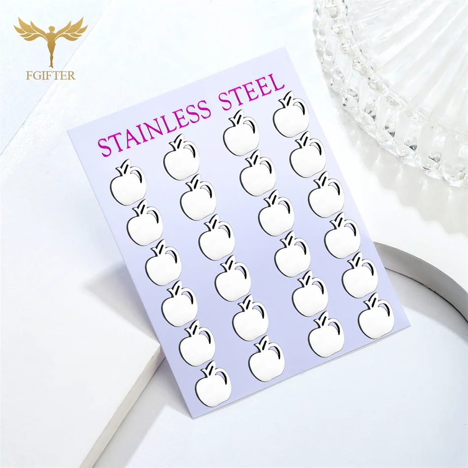 12 Pairs Pack Stainless Steel Earrings Wholesale Fruit Apply Stud Earings for Women Girls Ear Piercing Jewelry boucle d’oreilles