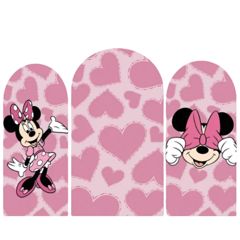 

Minnie Mouse Heart Arch Cover Photo Backdrop Background For Photography Baby Shower Birthday Party Decoration Celebrate Props