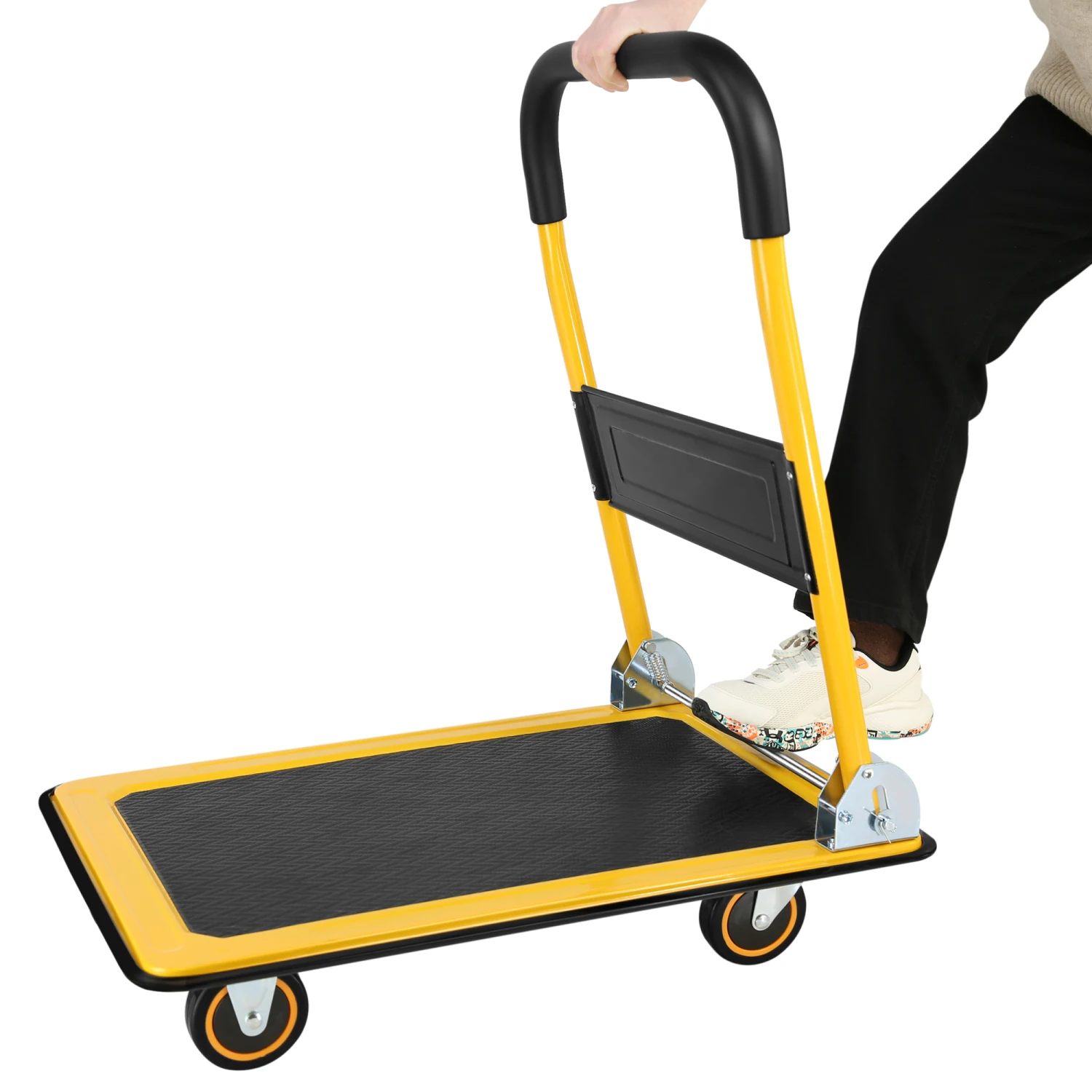 

Moving Platform Hand Truck Home Large Foldable Push Cart Dolly 330 lbs Capacity Heavy Duty Space Saving Collapsible Swivel Push