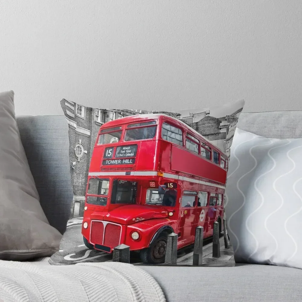 

Vintage bus in London Throw Pillow Pillowcases Bed Cushions Pillow Cases Ornamental Pillow Room decorating items