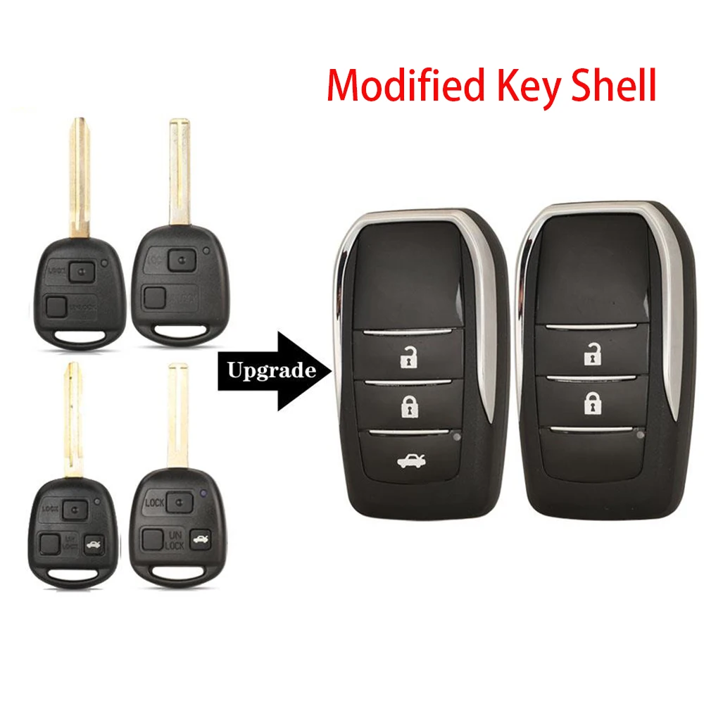 jingyuqin Modified Car Key Shell For Toyota Yaris Carina Corolla Avensis For Lexus ES RX LS GS IS200 RX300 ES300 LS400 GX460