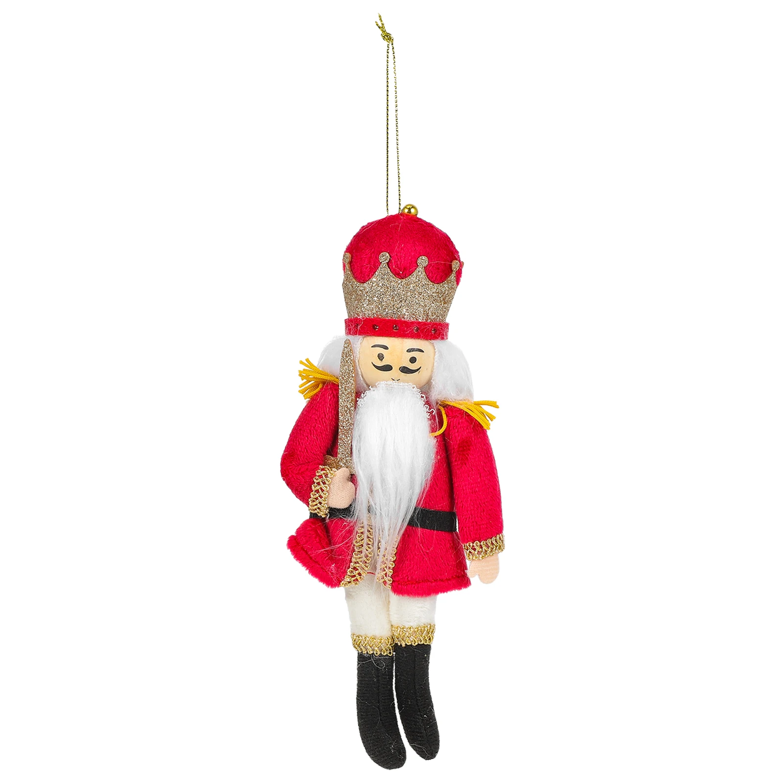 

Nutcracker Soldier Fabric Ornament Soft Stuffed Christmas Hanging Decoration Xmas Tree Holiday Nutcracker King Figure